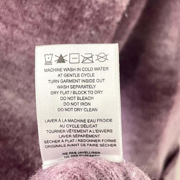 Y2K Ombre Purple Cowl Neck Sweater Tunic Wool Blend Size L Cozy Grunge Lole - Picture 10 of 10